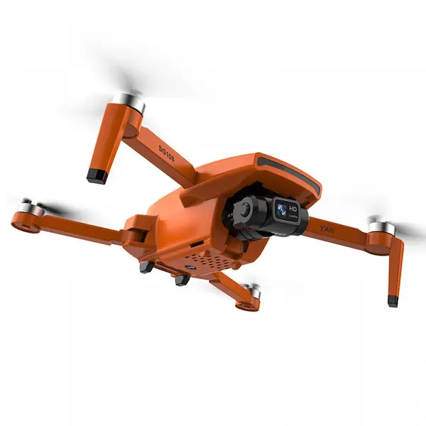 Drona SLX SG108 PRO cu 2 acumulatori, 4K HD 5G WIFI GPS FPV, dual camera, stabilzator pe 2 axe, capacitate baterie: 7.4V 3000mAh, autonomie zbor ~ 25 de minute, distanta maxima de control 1000 m, portocalie