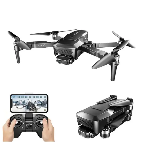 Drona Visuo K1 PRO 4K 5G GPS, brate pliabile, wifi, buton de Return To Home, camera 4K HD ESC cu transmisie live pe telefon, capacitate baterie: 11.1V 2500 mAh, autonomie zbor ~ 28 de minute