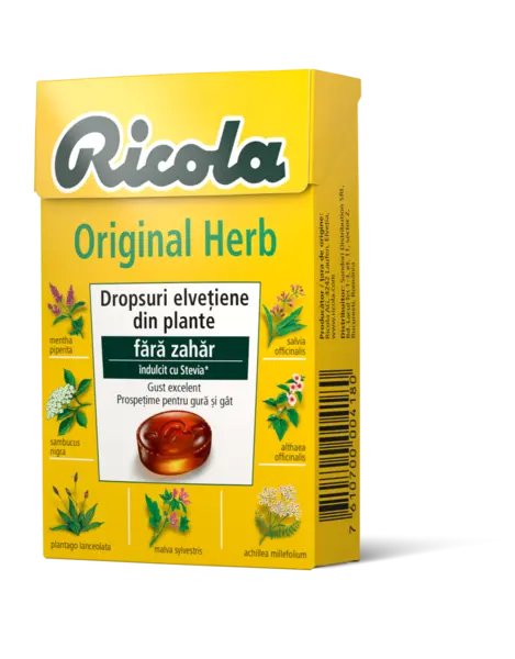 Dropsuri din plante Original Herbs, 40g, Ricola