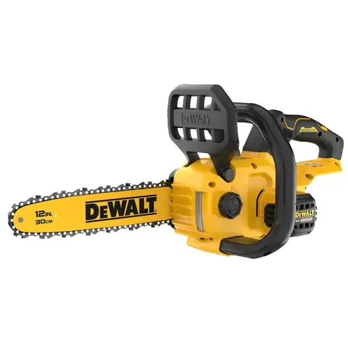 Drujba (fierastrau electric) cu lant pe acumulator DeWALT DCMCS565N, 18V XR, brushless, lungime lama 30 cm, viteza lant 7.7 m/s, grosime maxima taiere 26 cm, lubrifiere ulei automata, fara incarcator si acumulator in setul de livrare
