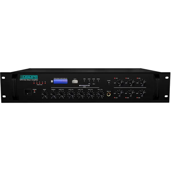 DSPPA Amplificator 120W cu mixer DSPPA MP310U, 6 zone, USB/SD/Tuner/Bluetooth, 4Mic si 3AUX, 100V & 4-16 Ohmi