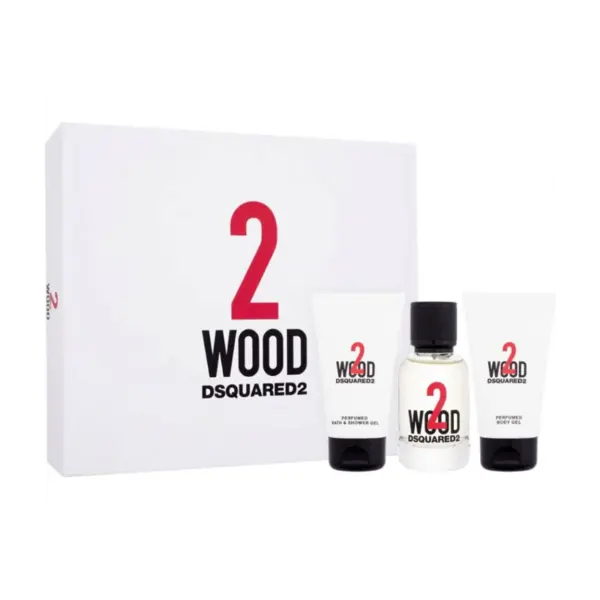 DsQuared 2 Wood Set cadou unisex Volum EDT 50 ml + 50 ml gel de duș + 50 ml loțiune de corp