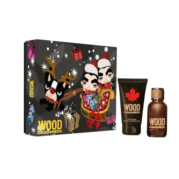Dsquared Wood For Him Set cadou pentru barbati Volum EDT 30 ml + 50 ml gel de duș