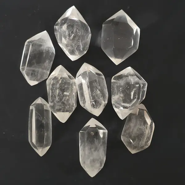 Dublu varf cristal de stanca/cuart incolor model mini