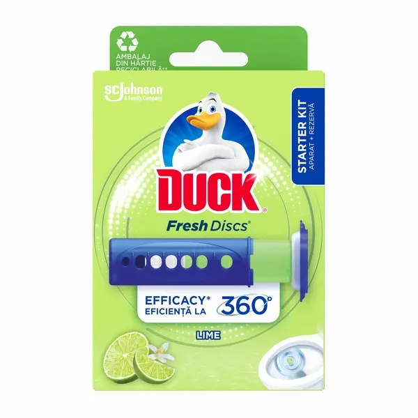Duck Odorizant WC, 6 discuri, Fresh Discs Lime