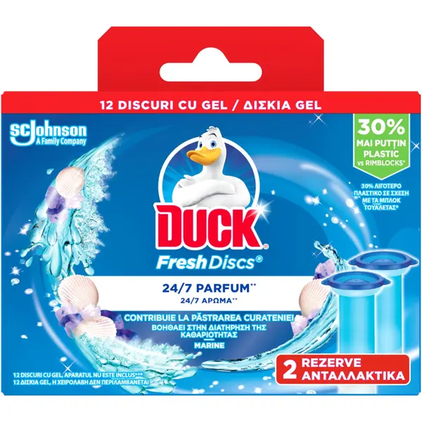 Duck Odorizant WC, rezerva, 12 discuri, Fresh Discs Marine