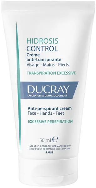 Ducray Hidrosis Control Cremă antiperspirantă pentru față, mâini și picioare, 50 ml
