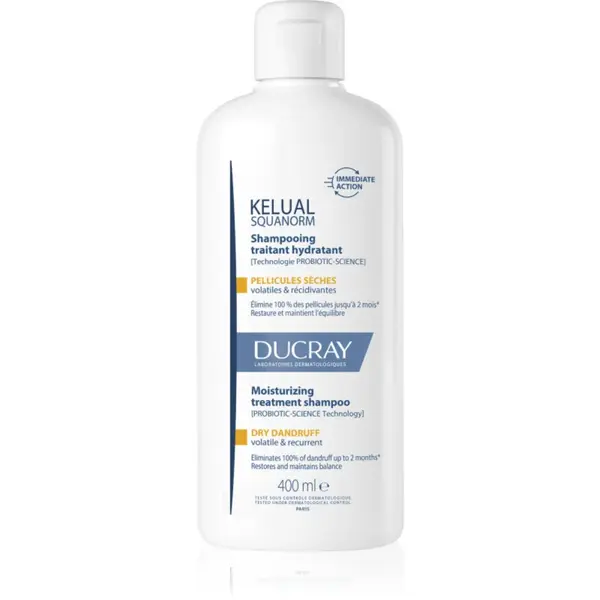 Ducray Kelual Squanorm Moisturizing Treatment Shampoo Dry Dandruff șampon pentru par uscat si cu matreata 400 ml