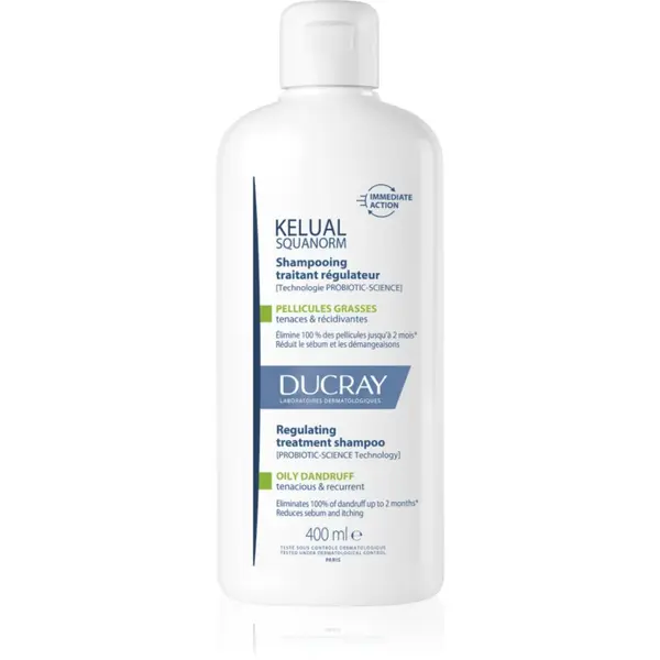 Ducray Kelual Squanorm Regulating Treatment Shampoo Oily Dandruff șampon pentru par gras si cu matreata 400 ml