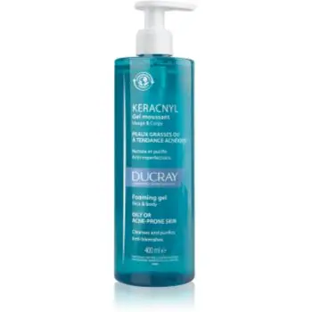 Ducray Keracnyl Foaming gel gel spumant de curatare pentru tenul gras, predispus la acnee