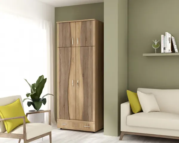 Dulap 2Usi S Cu Despartitor Sonoma Truffe 90x50x198 cm