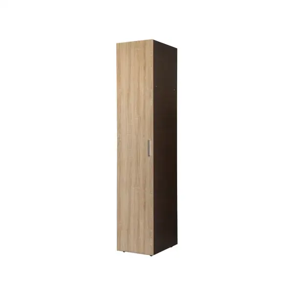 Dulap ALMA, 1 usa, 5 rafturi, corp sonoma inchis, front sonoma deschis, 40x52x203 cm