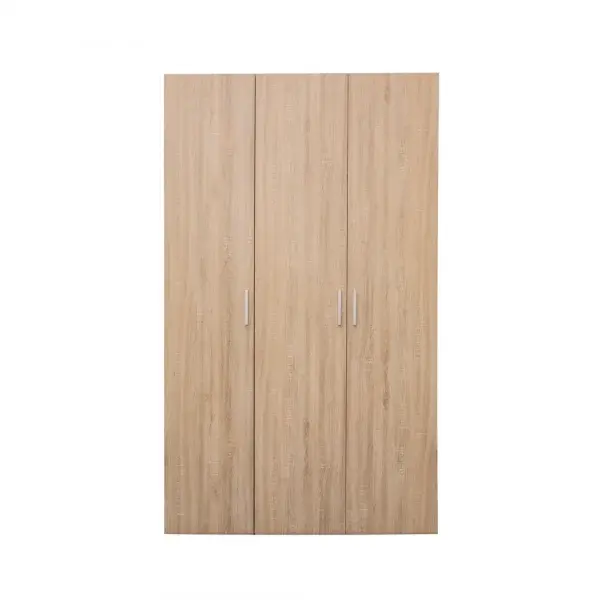 Dulap ALMA L, 3 usi, 6 rafturi, bara de haine, sonoma, 120x52x203 cm