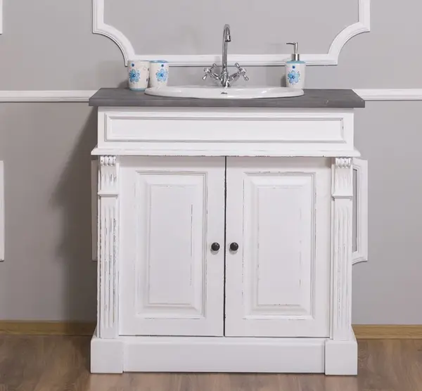 Dulap baie pentru lavoar, ornamentat - lavoarul nu este inclus in pret cu finisaj Dublu color