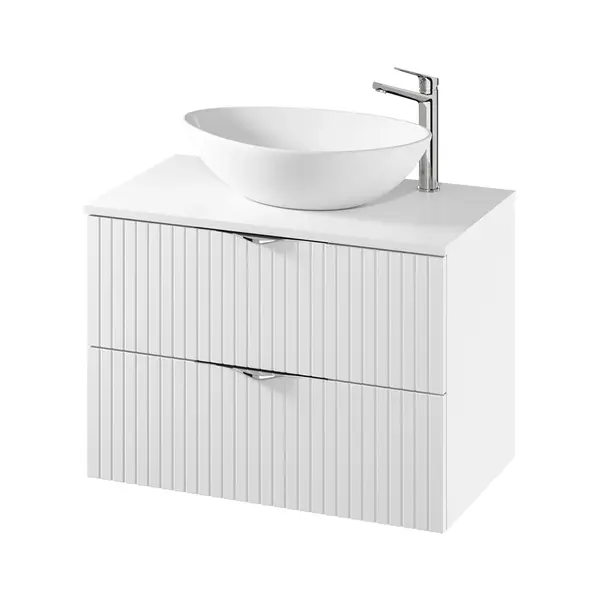 Dulap baie suspendat 80 pentru lavoar, alb mat, MDF, Cersanit Tirso