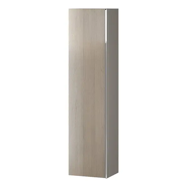 Dulap baie suspendat Cersanit Virgo, o usa, 160 cm, stejar maner crom, montat