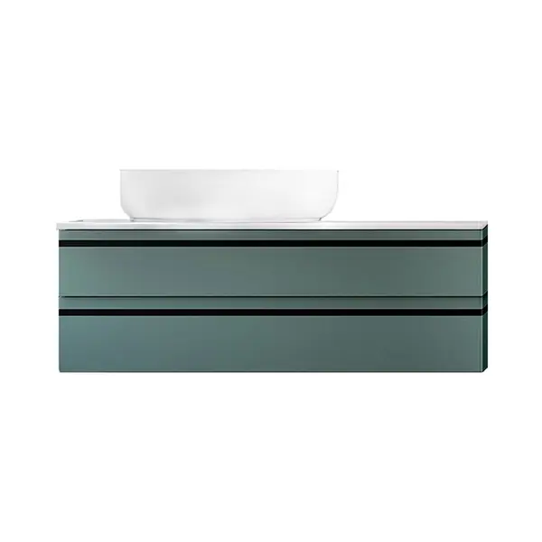 Dulap baie suspendat Kolpasan Alexis 100 cm, pentru lavoar pe blat, verde mat