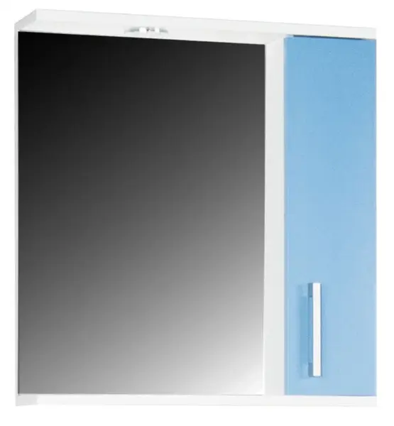 Dulap baie suspendat PROMO cu oglinda, montat, bleu, 55x60 cm