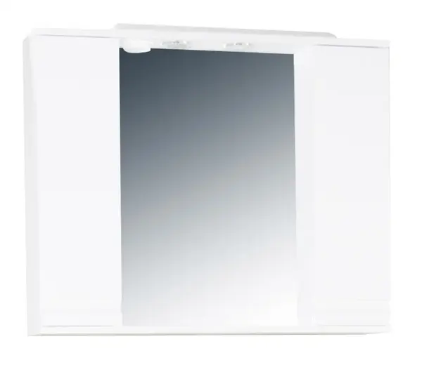Dulap baie suspendat seria 786 cu oglinda, front MDF, montat, alb, 90x71 cm