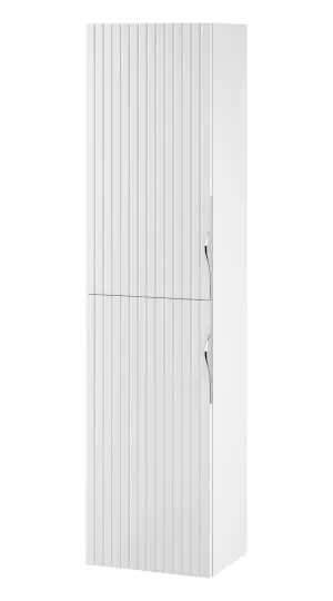 Dulap baie suspendat tip coloana cu o usa, 160 cm, alb mat, MDF, Cersanit Tirso