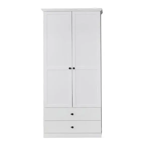 Dulap BRANDSON, 2 usi, 2 sertare, alb, 81x41x196 cm