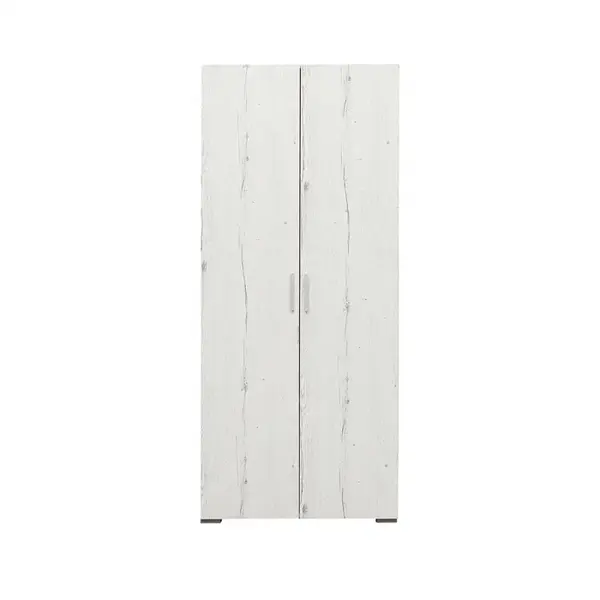 Dulap CORINNE, 2 usi, 4 rafturi, alb Elvetia, 80x50x188 cm