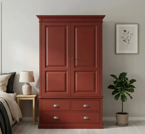 Dulap cu 2 usi si 3 sertare cu finisaj Maroon