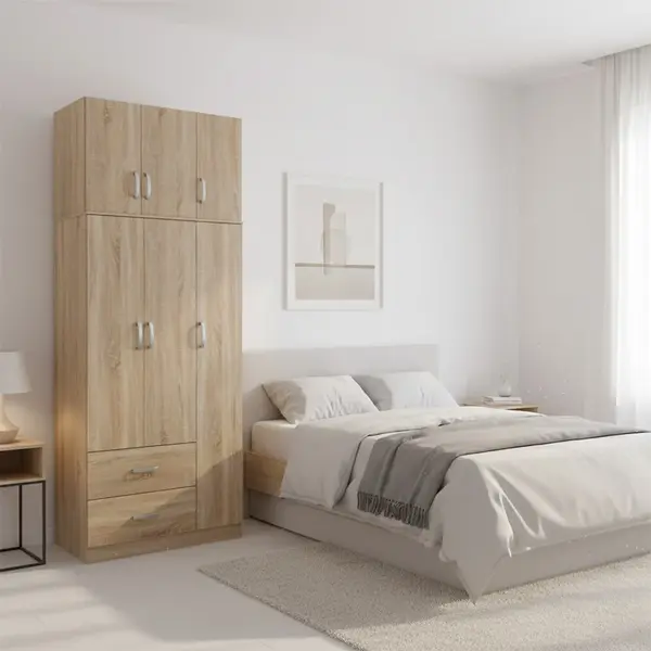 Dulap cu 3 usi, Athos, Stejar, 90x42x240 cm