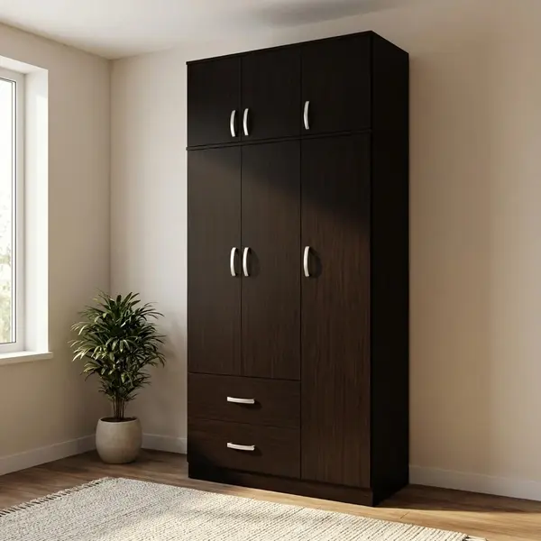 Dulap cu 3 usi, Athos, Wenge, 90x42x240 cm