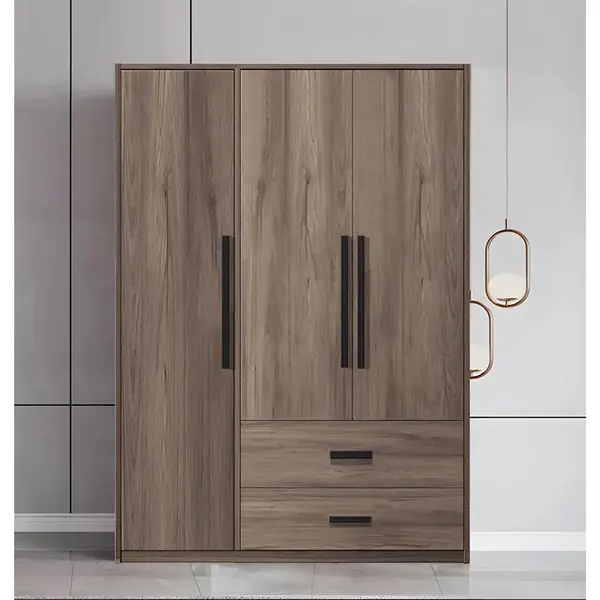 Dulap cu 3 usi Edritte, Nuc deschis, 120x52x195 cm
