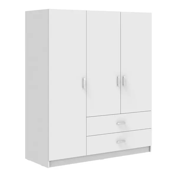 Dulap cu 3 usi, Royal, Alb, 200x58x177 cm