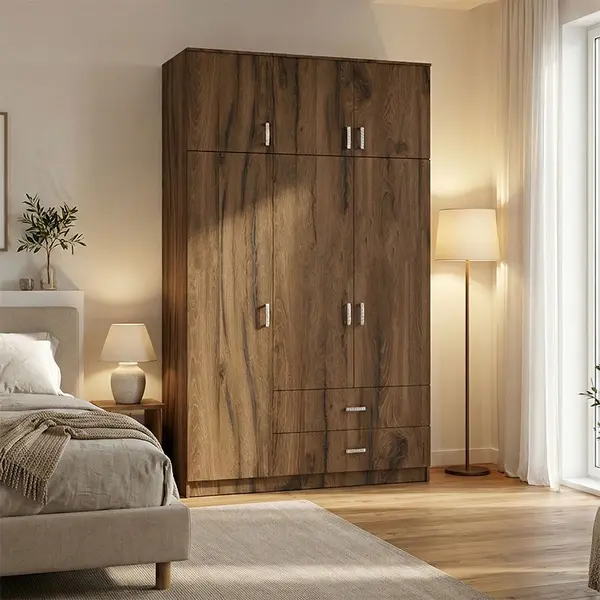 Dulap cu 3 usi, Royal, Nuc, 150x58x230 cm