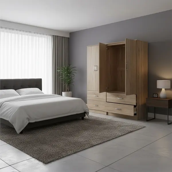 Dulap cu 4 usi, Athos, V19, Stejar, 160x42x180 cm