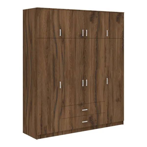 Dulap cu 4 usi, Royal, Nuc, 200x58x230 cm