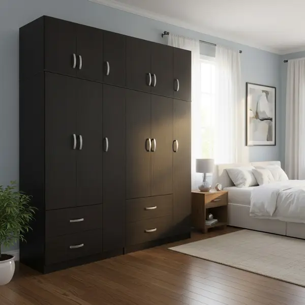 Dulap cu 6 usi, Athos, V15, Wenge, 180x42x240 cm