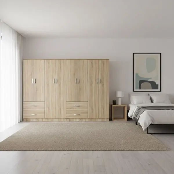 Dulap cu 8 usi, Athos, V12, Stejar, 241x42x180 cm