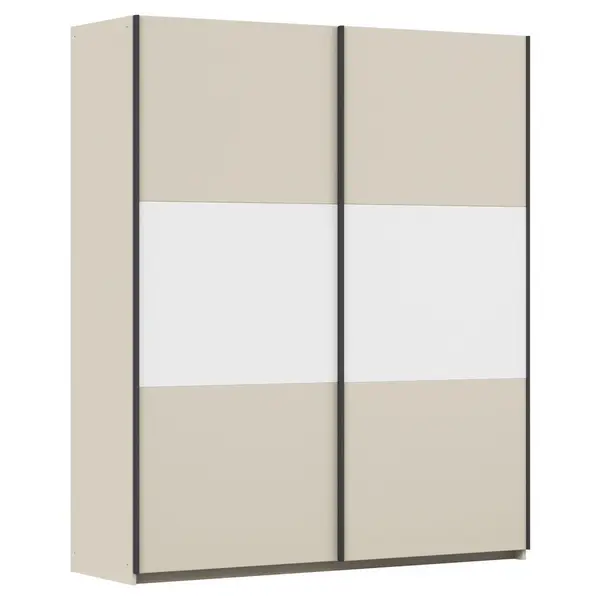 Dulap Cu Uși Culisante, 175/210/59 cm, alb, culoare aluminiu, șampanie