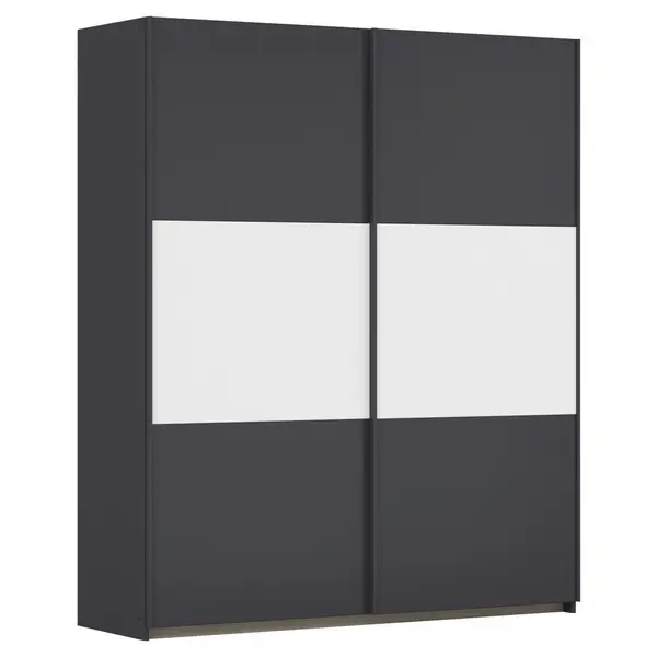 Dulap Cu Uși Culisante, 175/210/59 cm, gri, alb, culoare aluminiu