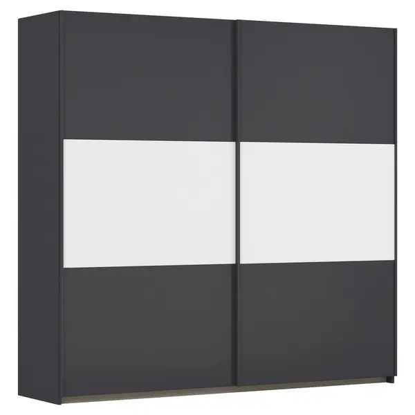 Dulap Cu Uși Culisante, 218/210/59 cm, gri, alb, culoare aluminiu