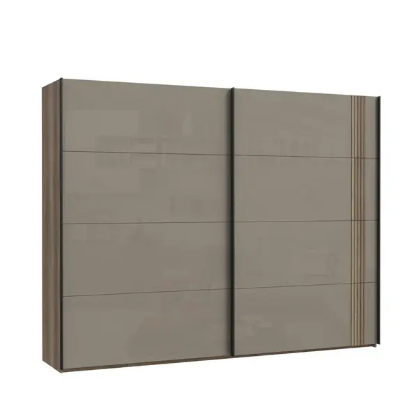 Dulap Cu Uși Culisante, 220,1/210,5/61,2 cm, culoare lemn stejar, bej