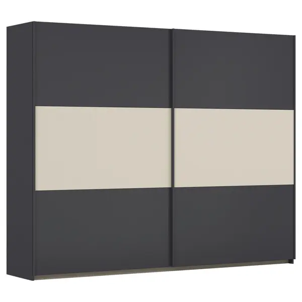 Dulap Cu Uși Culisante, 261/210/59 cm, gri, culoare aluminiu, șampanie