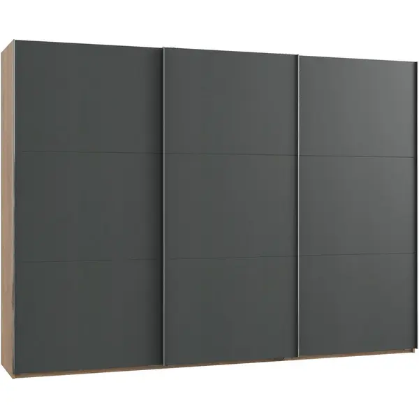 Dulap Cu Uși Culisante, 300/216/65 cm, grafit, culoare lemn stejar