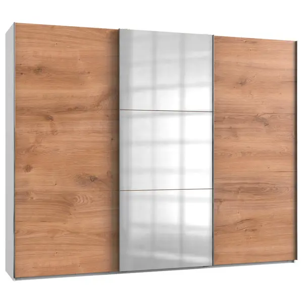 Dulap Cu Uși Culisante, 300/236/65 cm, alb, culoare lemn stejar