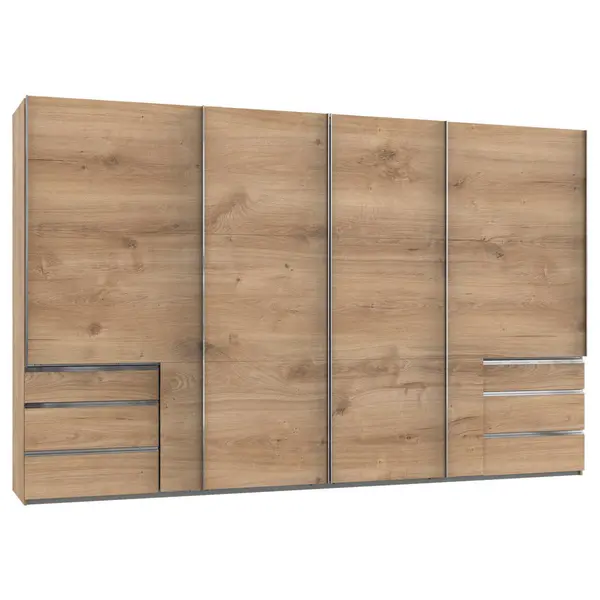 Dulap Cu Uși Culisante, 350,00/216,00/65,00 cm, culoare lemn stejar