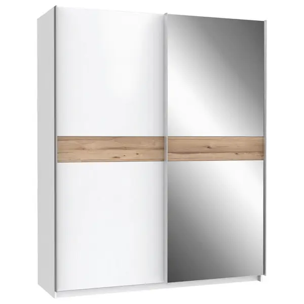 Dulap Cu Uși Glisante, 170,3/210,5/61,2 cm, alb, culoare lemn stejar