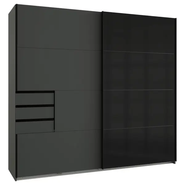 Dulap Cu Uși Glisante, 225/210/64 cm, grafit, negru
