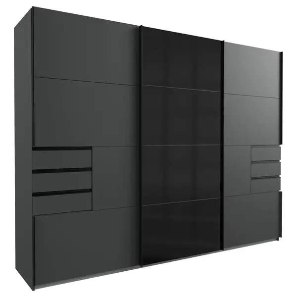Dulap Cu Uși Glisante, 270/210/64 cm, negru, grafit