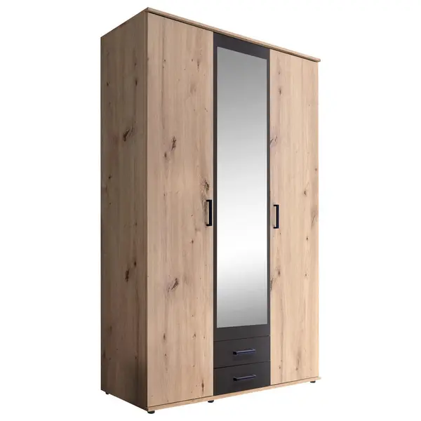 Dulap Cu Uși Rotative, 120/196/53,5 cm, antracit, culoare lemn stejar