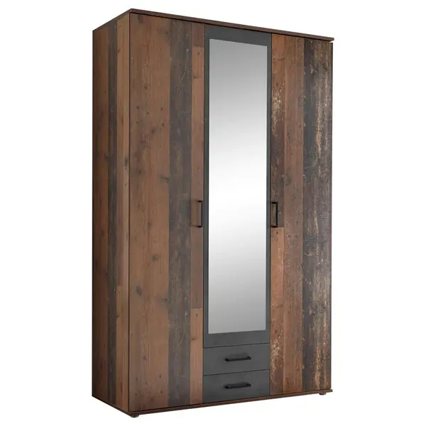 Dulap Cu Uși Rotative, 120/196/53,5 cm, culoare lemn acacia, ardeziu