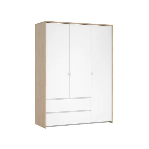 Dulap Cu Uși Rotative, 149/202/58 cm, alb, culoare lemn stejar